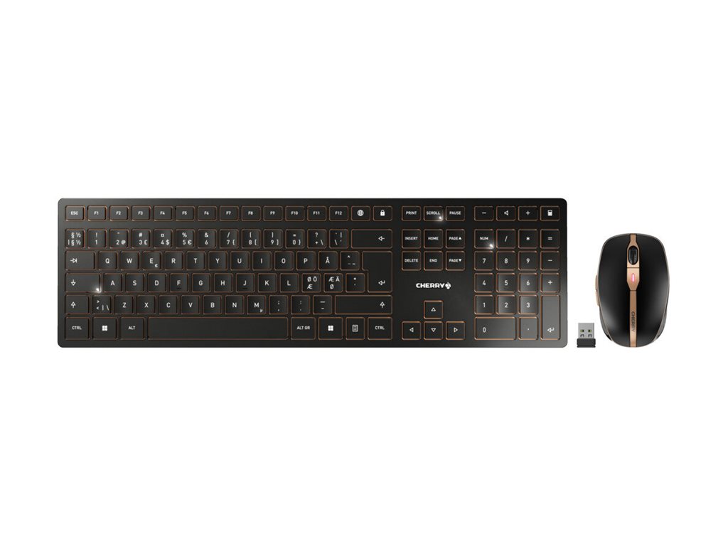 CHERRY DW 9100 SLIM Sæt med mus og tastatur Saks Trådløs Pan Nordic