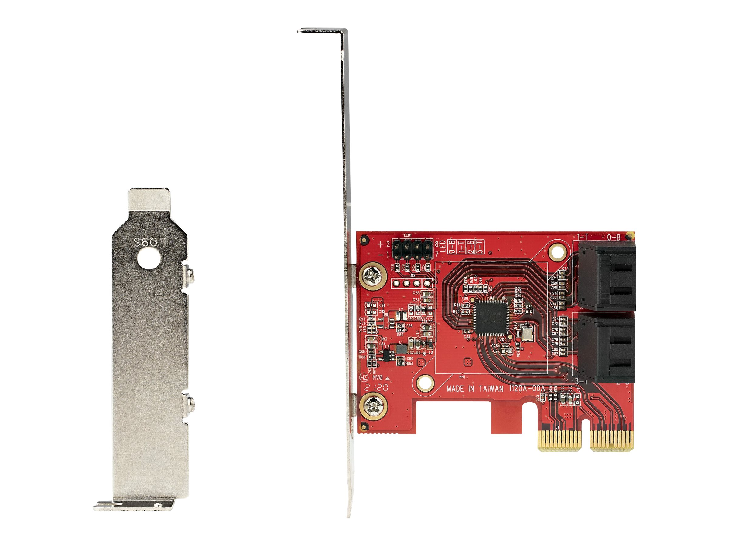 StarTech.com SATA PCIe Card, 4 Port PCIe SATA Expansion card, 6Gbps SATA Card Low Profile Bracket, SATA Stacked Connectors, ASM1164 Non-Raid SATA Controller Card - PCI Express to SATA Converter (4P6G-PCIE-SATA-CARD) Lagringskontrol