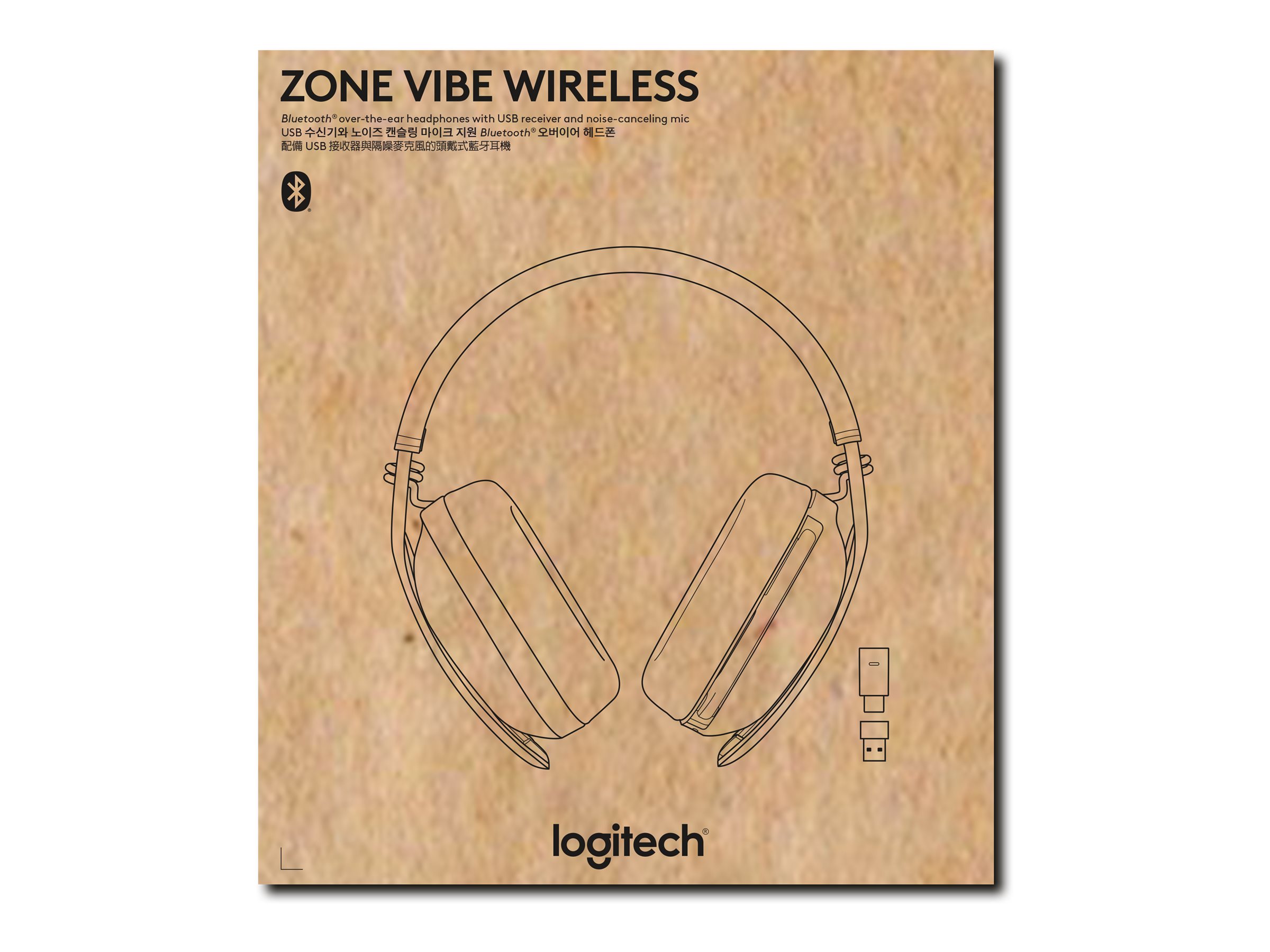 Logitech Zone Vibe Wireless Trådløs Høretelefoner Sort Grå