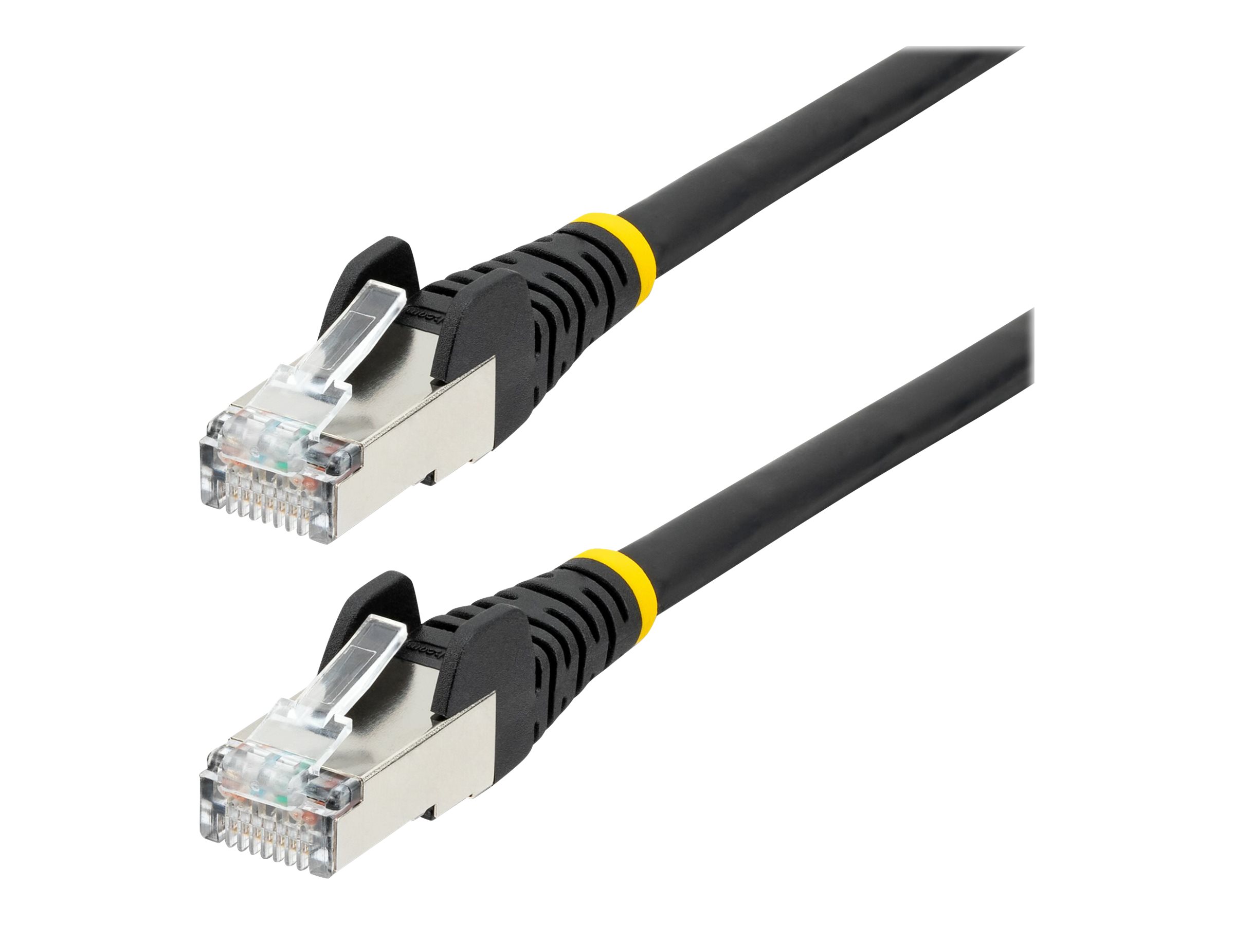 StarTech.com 1m CAT6a Cable - Black - Low Smoke Zero Halogen (LSZH) - 10GbE 500MHz 100W ++ Snagless RJ-45 w/Strain Reliefs S/FTP Network Patch Cord CAT 6a S/FTP 1m Patchkabel Sort