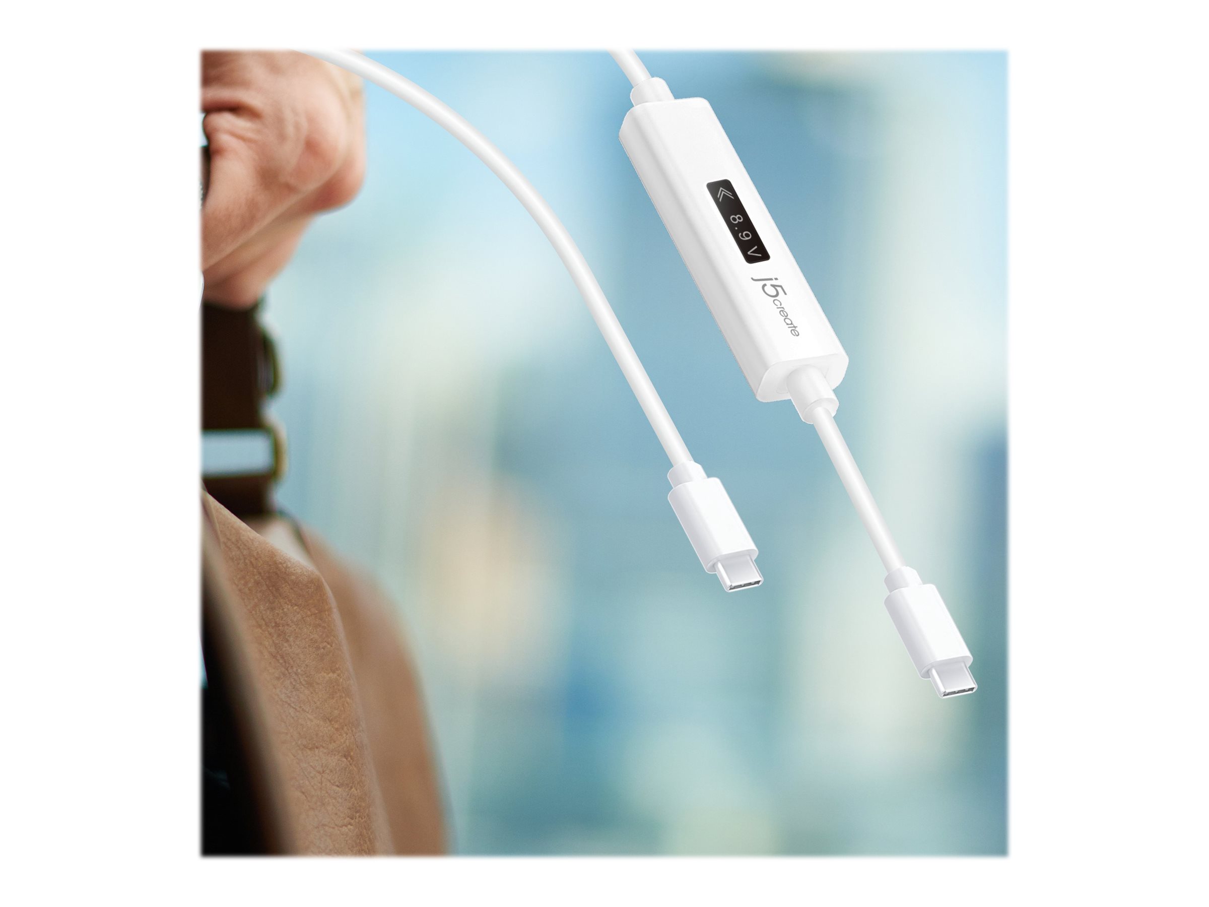 j5create JUCP14 USB Type-C kabel 1.2m Hvid