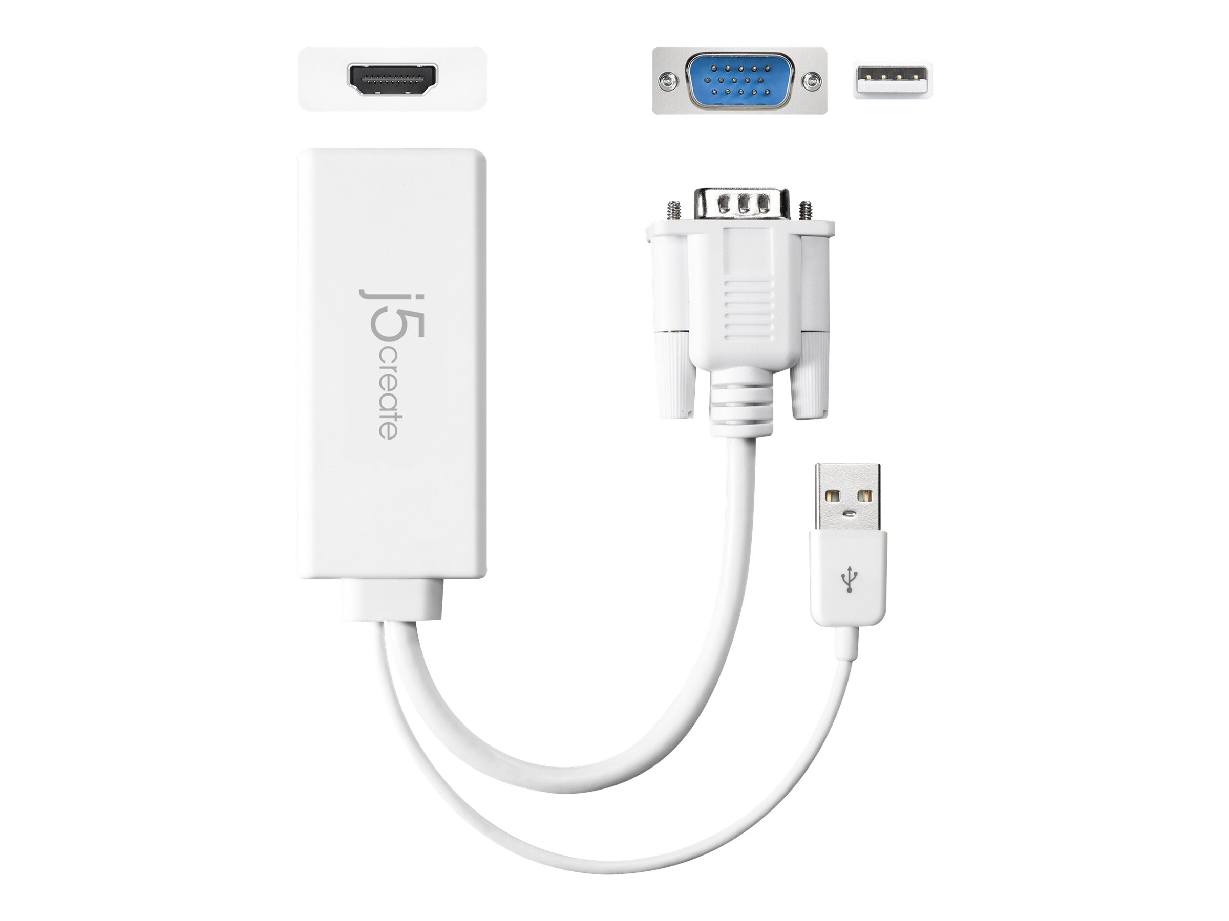 j5create JDA214 Videoadapterkabel 17.6cm Hvid