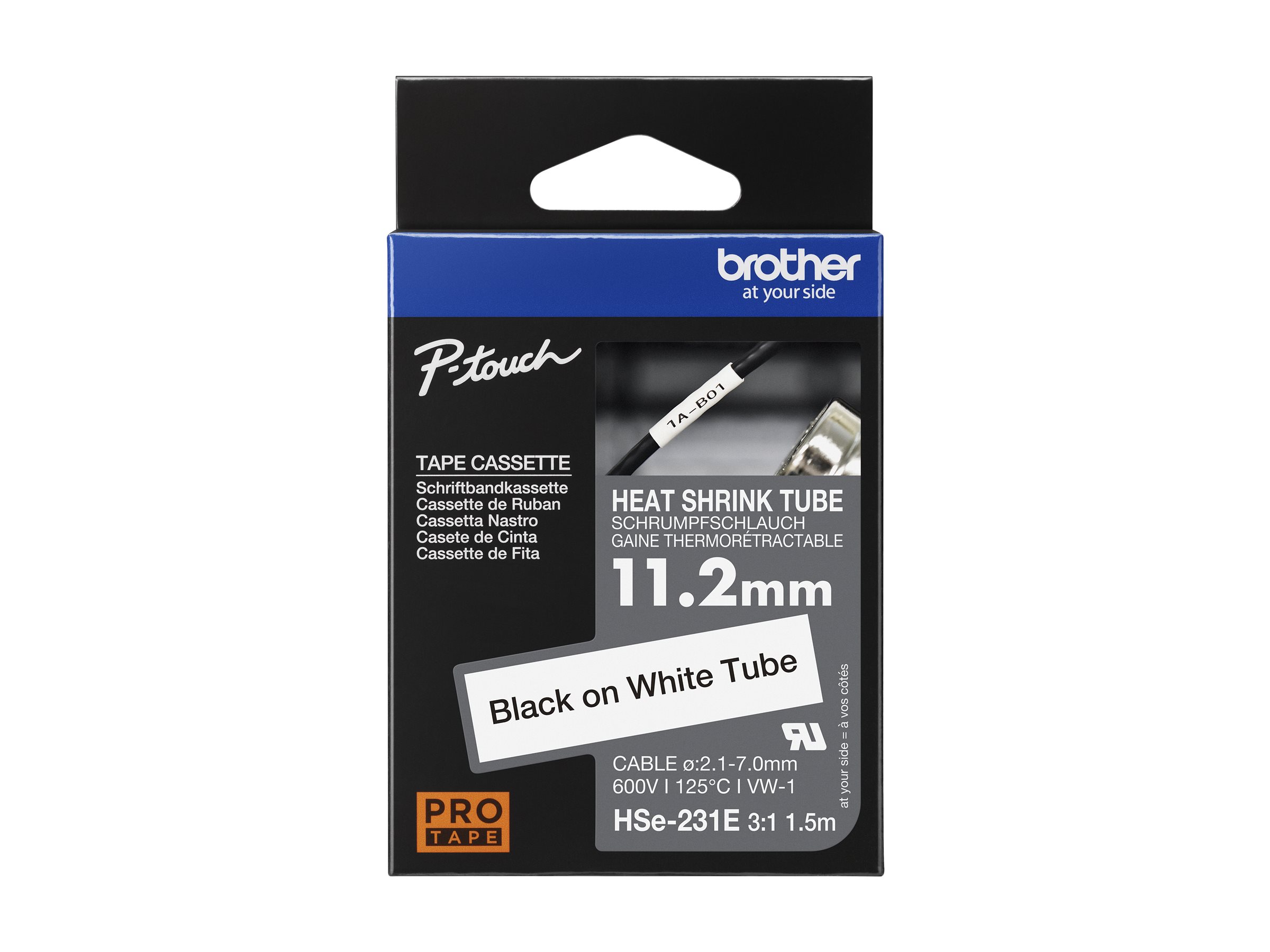Brother HSe-231E Varmekrymperørtape (1,12 cm x 1,5 m) 1kassette(r)
