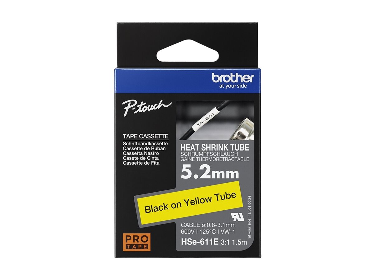 Brother HSe-611E Varmekrymperørtape (0,52 cm x 1,5 m) 1kassette(r)