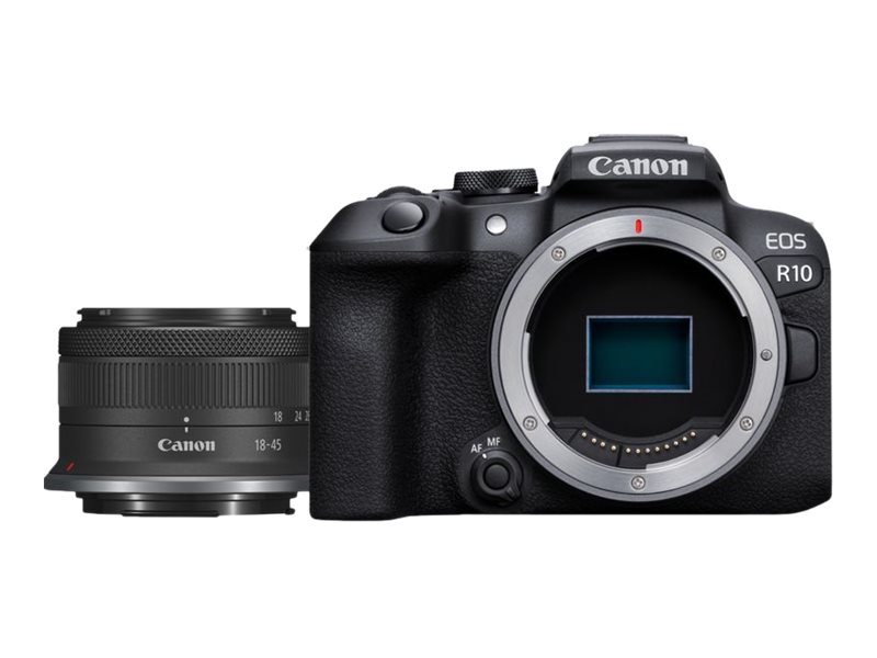 Canon EOS R10 Sort Digitalkamera + RF-S 18-45mm F4.5-6.3 IS STM objektiv