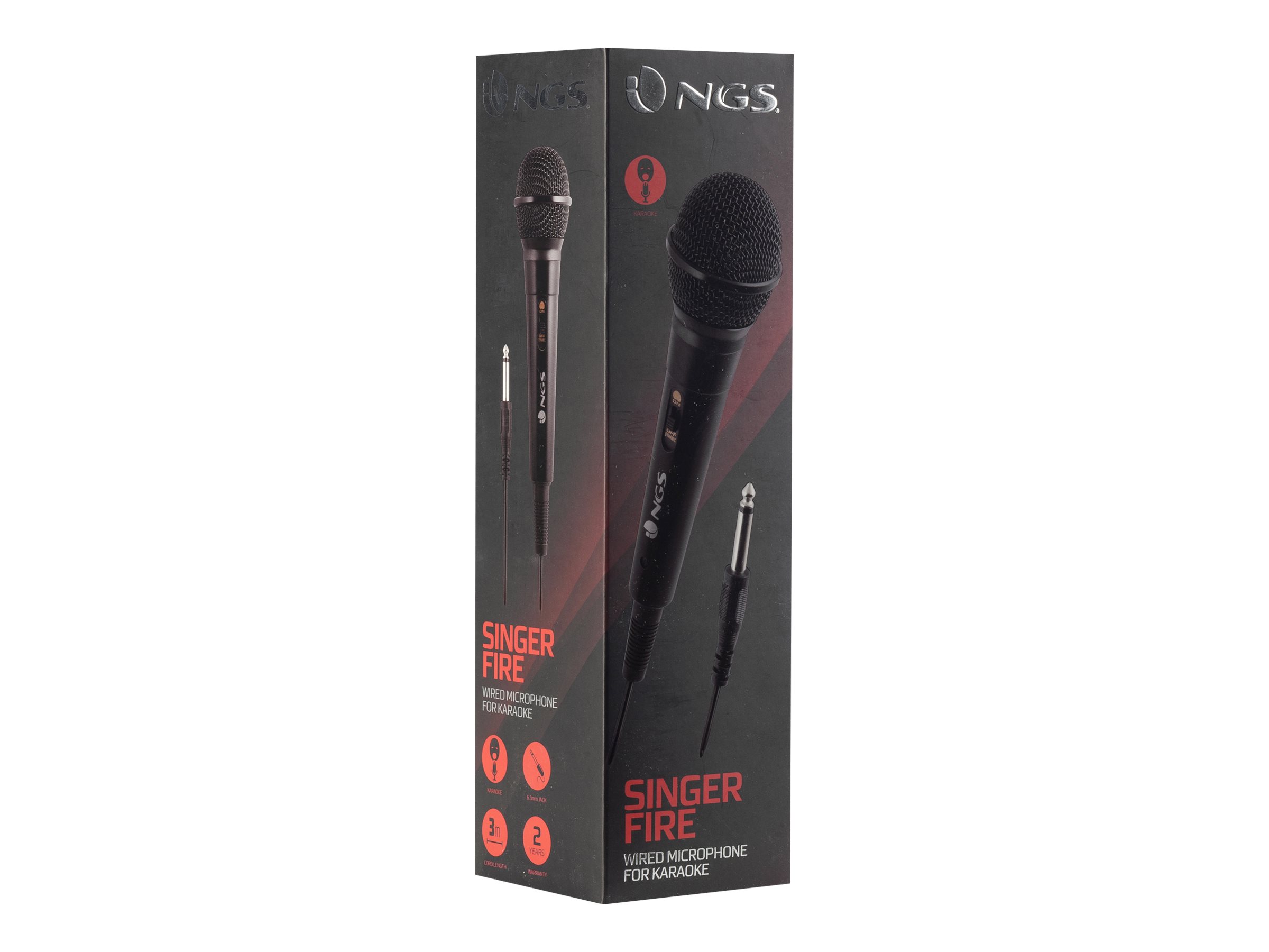 NGS SINGER FIRE Mikrofon Kablet -73dB Sort