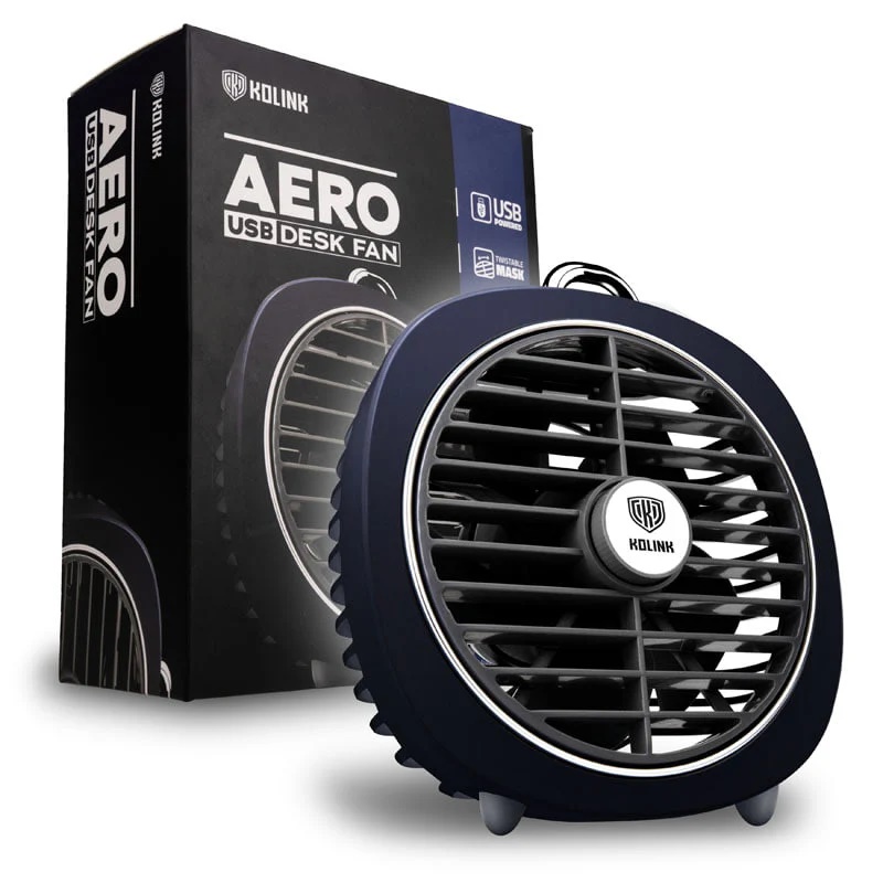 Kolink Aero USB-Fan Blæser til Skrivebord Mørkeblå