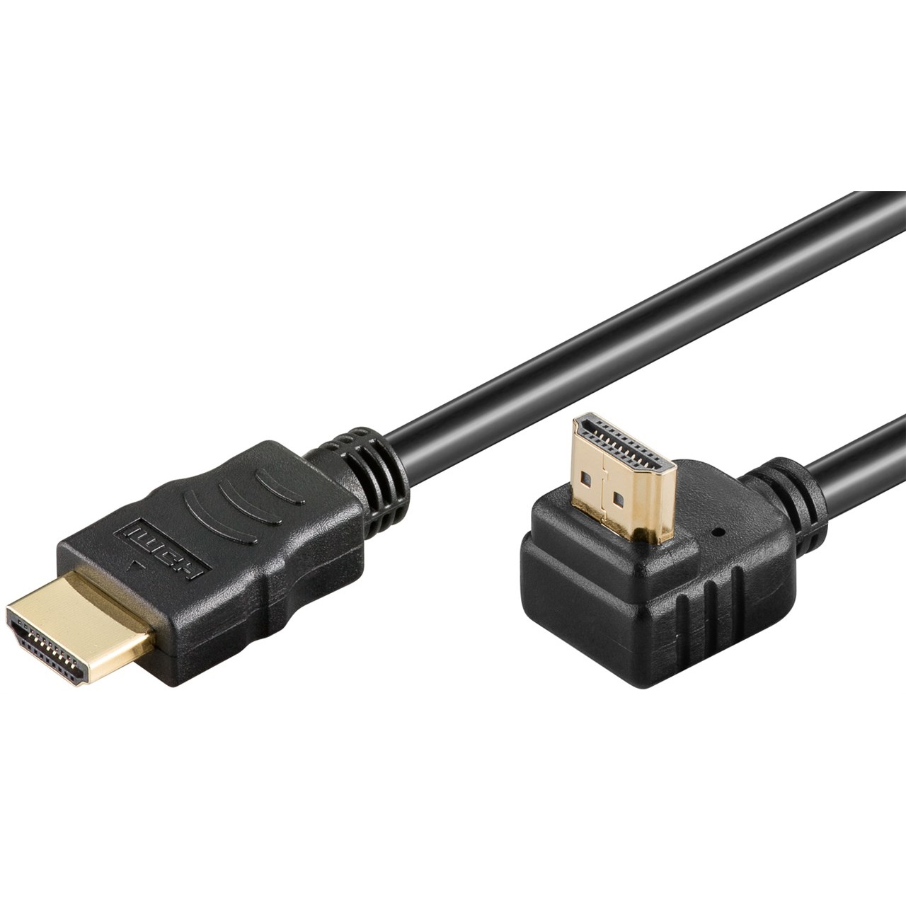 Goobay HDMI 2.0 90° vinklet kabel med Ethernet 4K 60Hz 5 m Sort