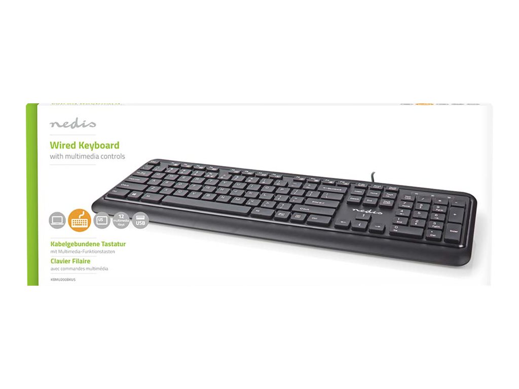 Nedis Tastatur Membran Kablet US International