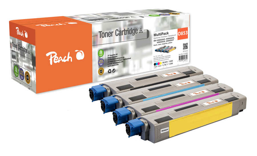 Peach 112482 Sort Cyan Magenta Gul 7000 sider Toner