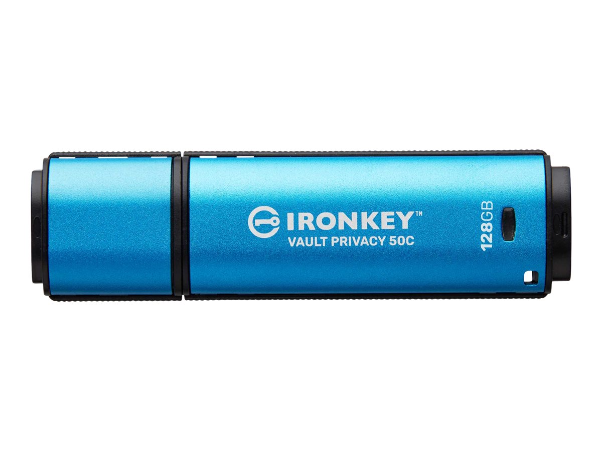 Kingston IronKey Vault Privacy 50 Series 128GB USB-C 3.2 Gen 1 USB stick Blå
