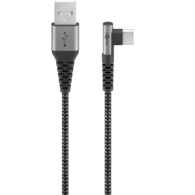 Goobay USB-A til USB-C 90° vinklet kabel 0.5 m Sølv