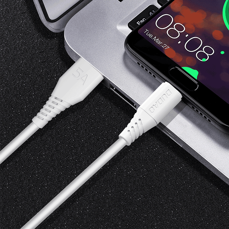 Dudao L2L USB-A to Lightning cable 2m hvid