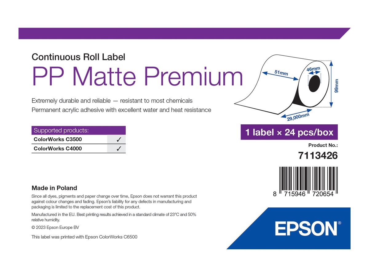 Epson Premium Fortløbende mærkater (5,1 cm x 29 m) 24rulle(r)