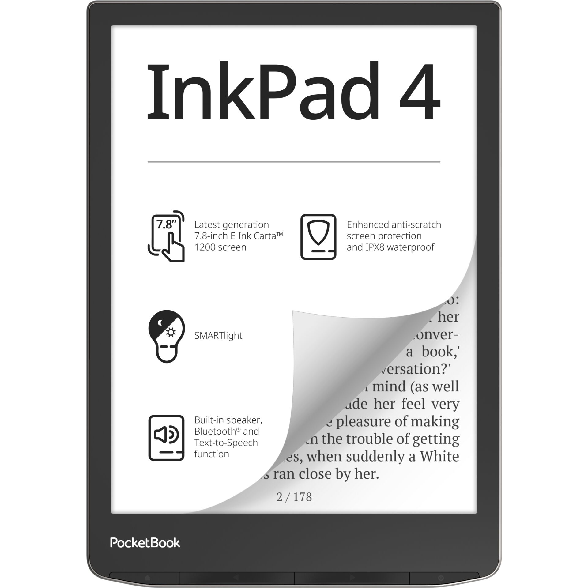 PocketBook InkPad 4 7.8 32GB Sølv
