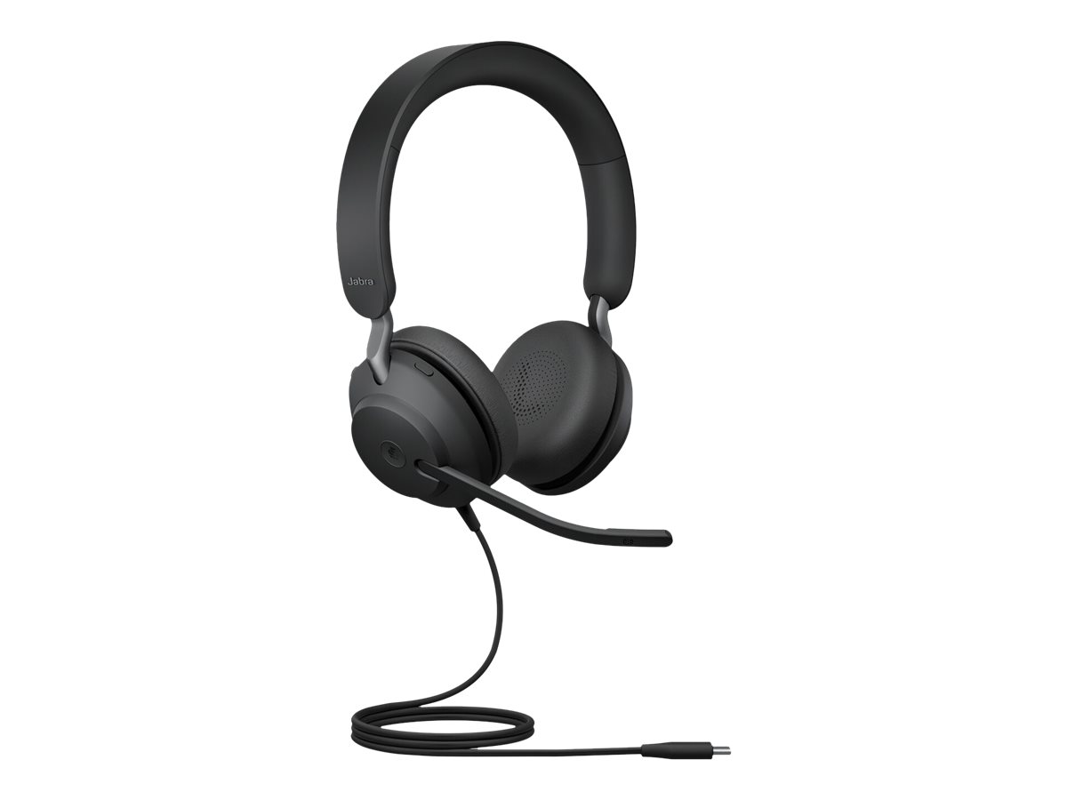 Jabra Evolve2 40 SE MS Stereo Kablet Høretelefoner Sort