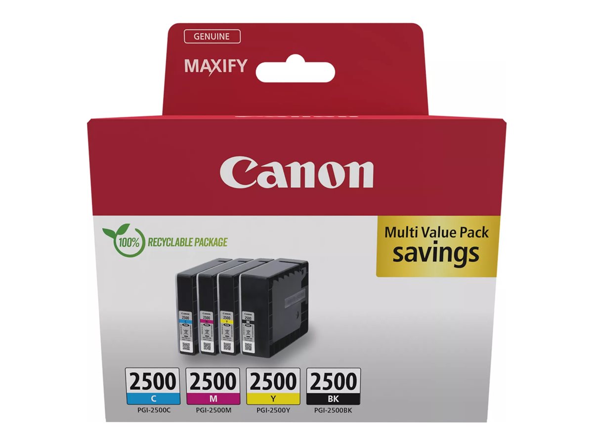 Canon PGI 2500 BK/C/M/Y Multipack Sort Gul Cyan Magenta Blækbeholder