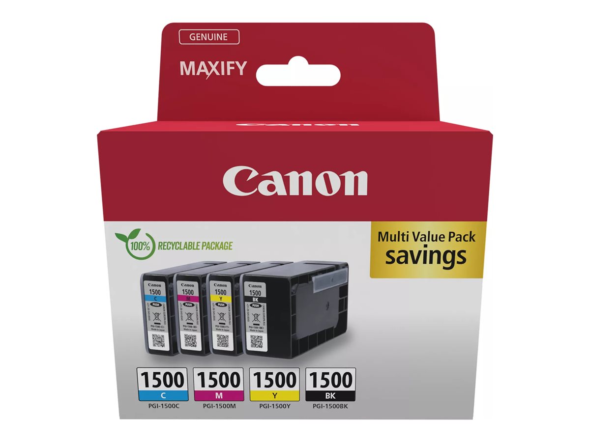 Canon PGI 1500 BK/C/M/Y Multipack Sort Gul Cyan Magenta Blækbeholder