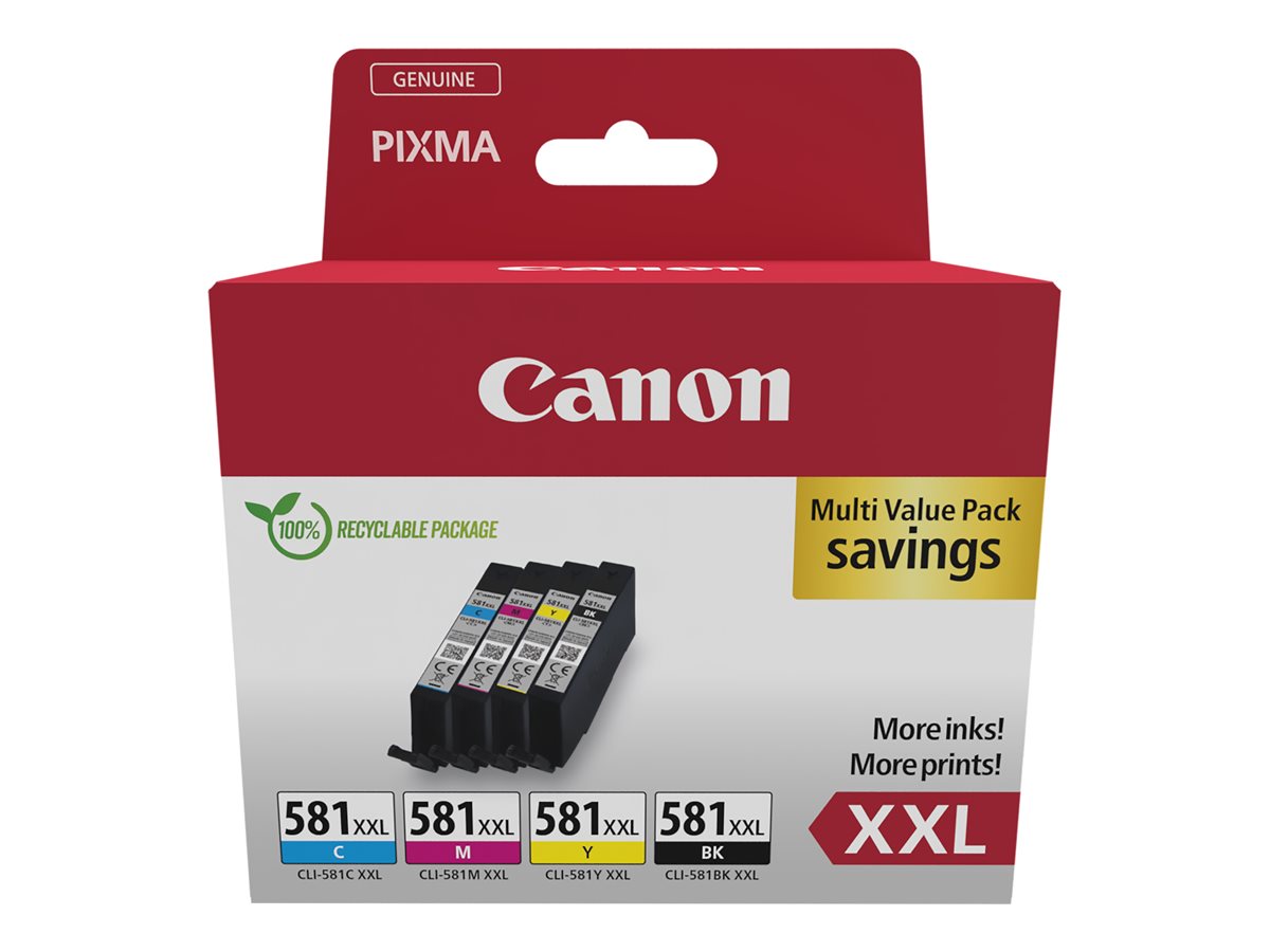 Canon CLI 581XXL BK/C/M/Y Multi Pack Sort Gul Cyan Magenta Blækbeholder
