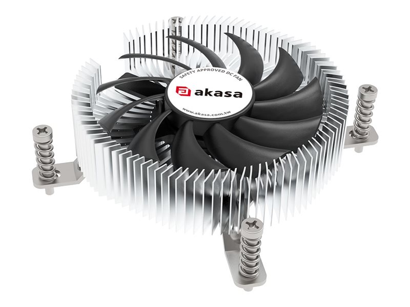 Akasa CPU Køler 1-pack Sort Sølv 75 mm