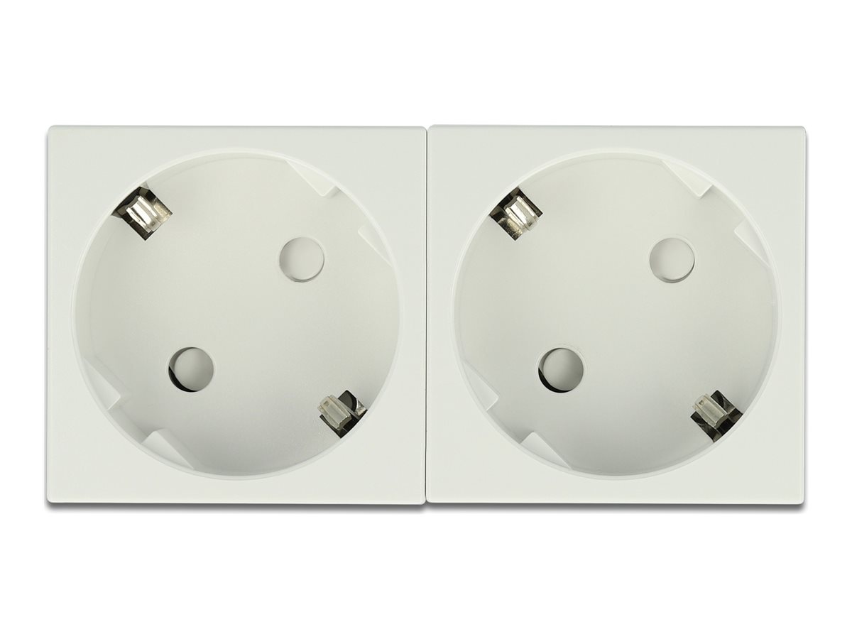 Delock Easy 45 - strømsokkel-outlet - 2 strømsokler - hvid, RAL 9003
