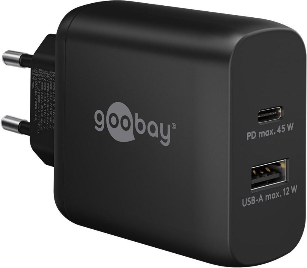 Goobay 45Watt USB GaN Strømforsyningsadapter