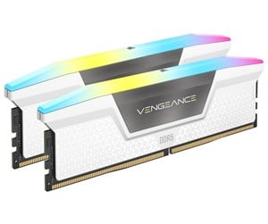 Corsair Vengeance RGB DDR5-6000 - 64GB - CL30 - Dual Channel (2 stk) - Intel XMP - Hvid med RGB