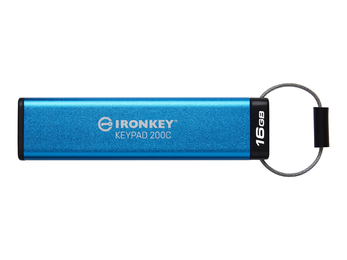 Kingston IronKey Keypad 200C 16GB USB-C 3.2 Gen 1 USB stick Blå