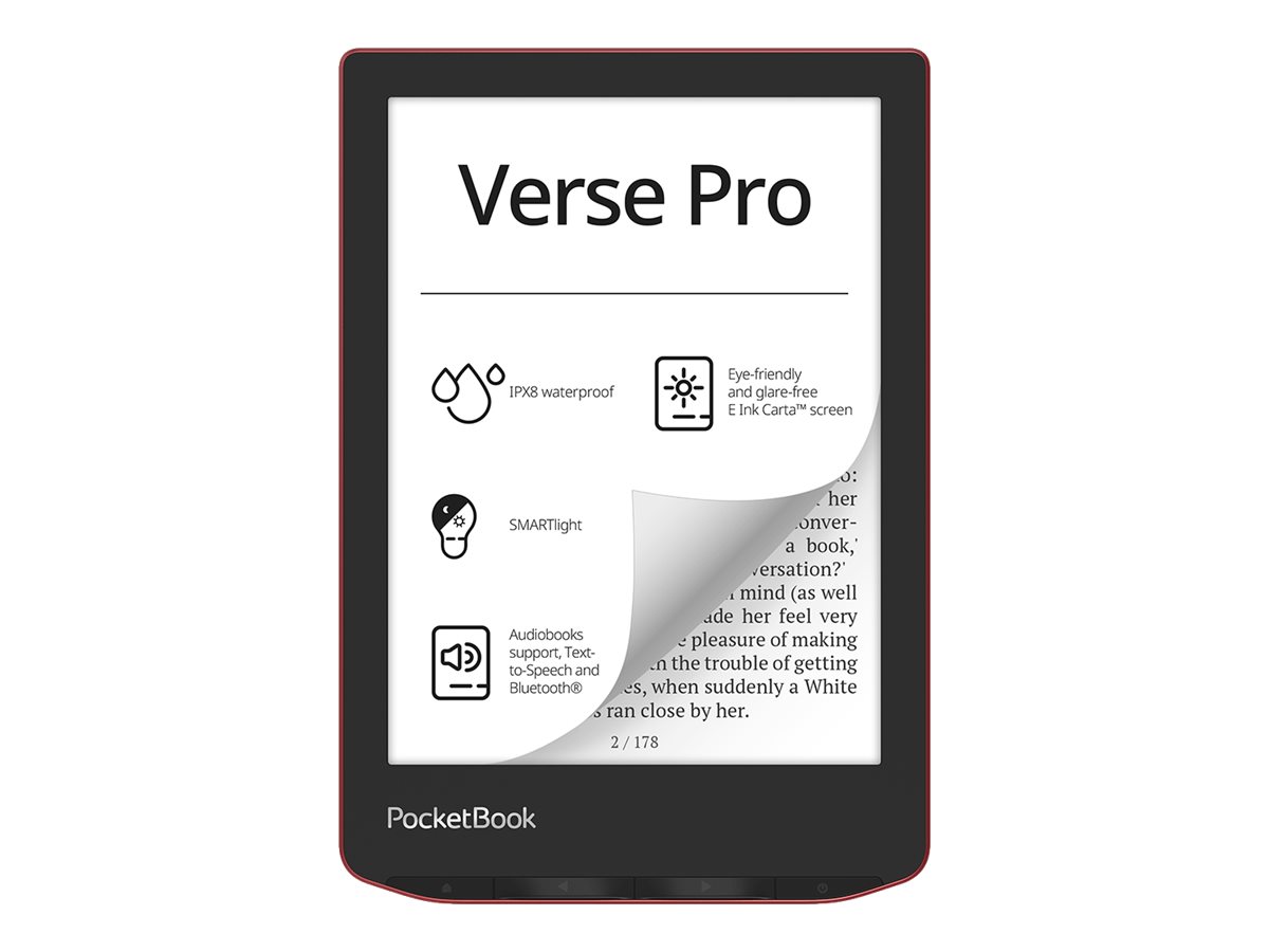 PocketBook Verse PRO 6 16GB 512MB Sort Rød