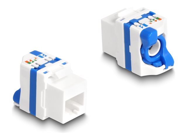 DeLOCK CAT 6a Ikke afskærmet parsnoet (UTP) Keystone module Hvid Blå