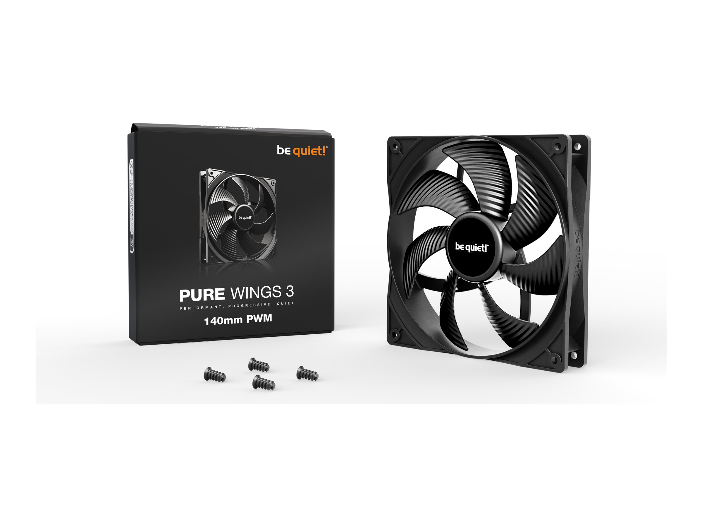 be quiet! Pure Wings 3 Fan 1-pack Sort 140 mm