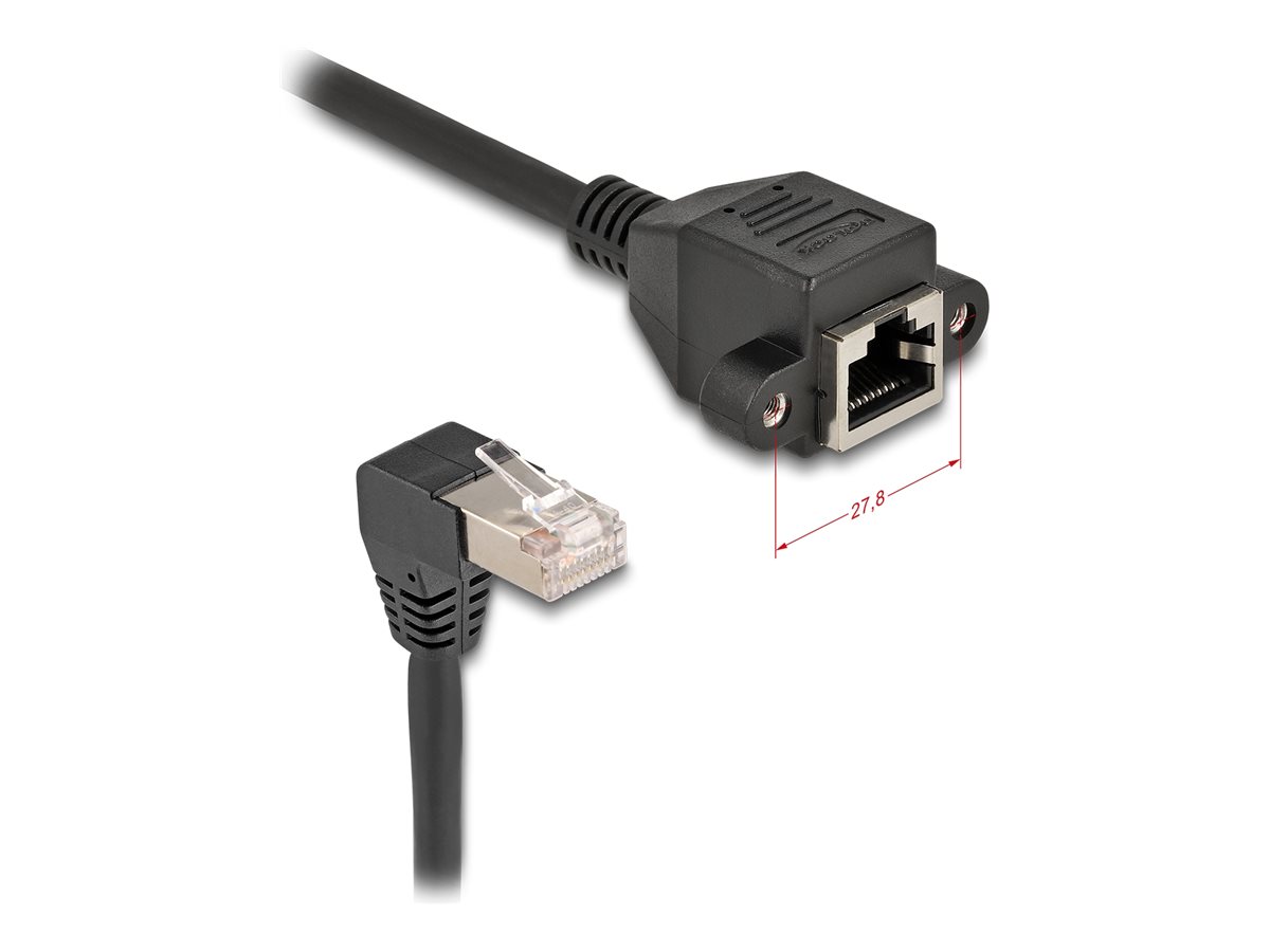 DeLOCK CAT 6a S/FTP 1m Forlængerkabel til netværk Sort