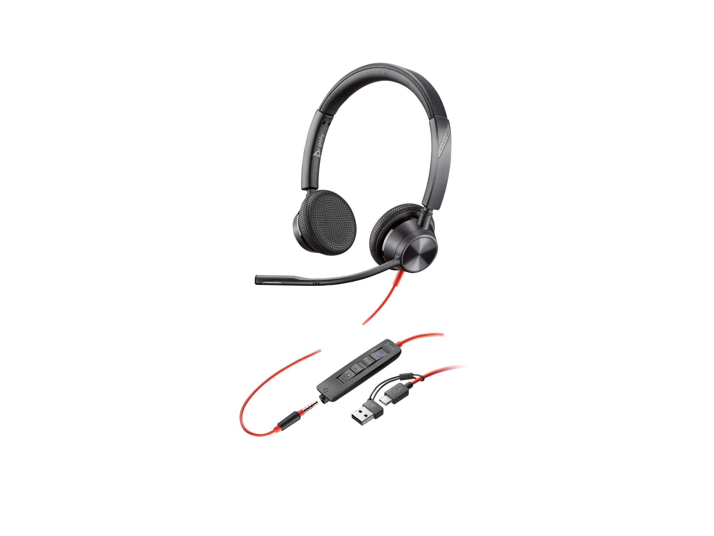 HP Poly Blackwire 3325 Kablet Høretelefoner Sort