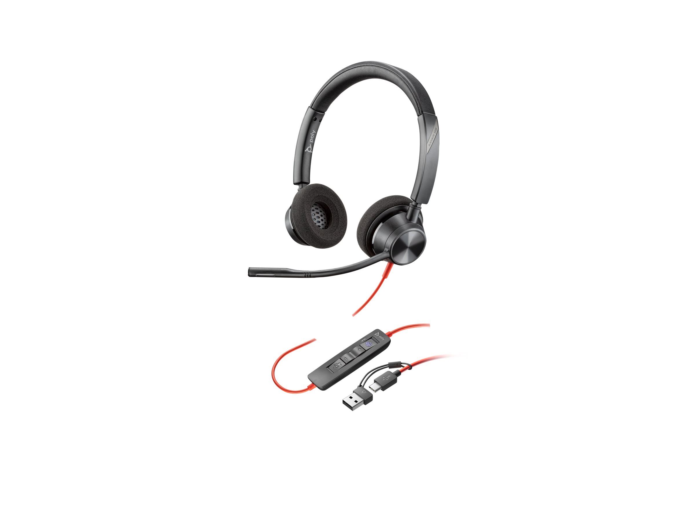 HP Poly Blackwire 3320 Kablet Høretelefoner Sort