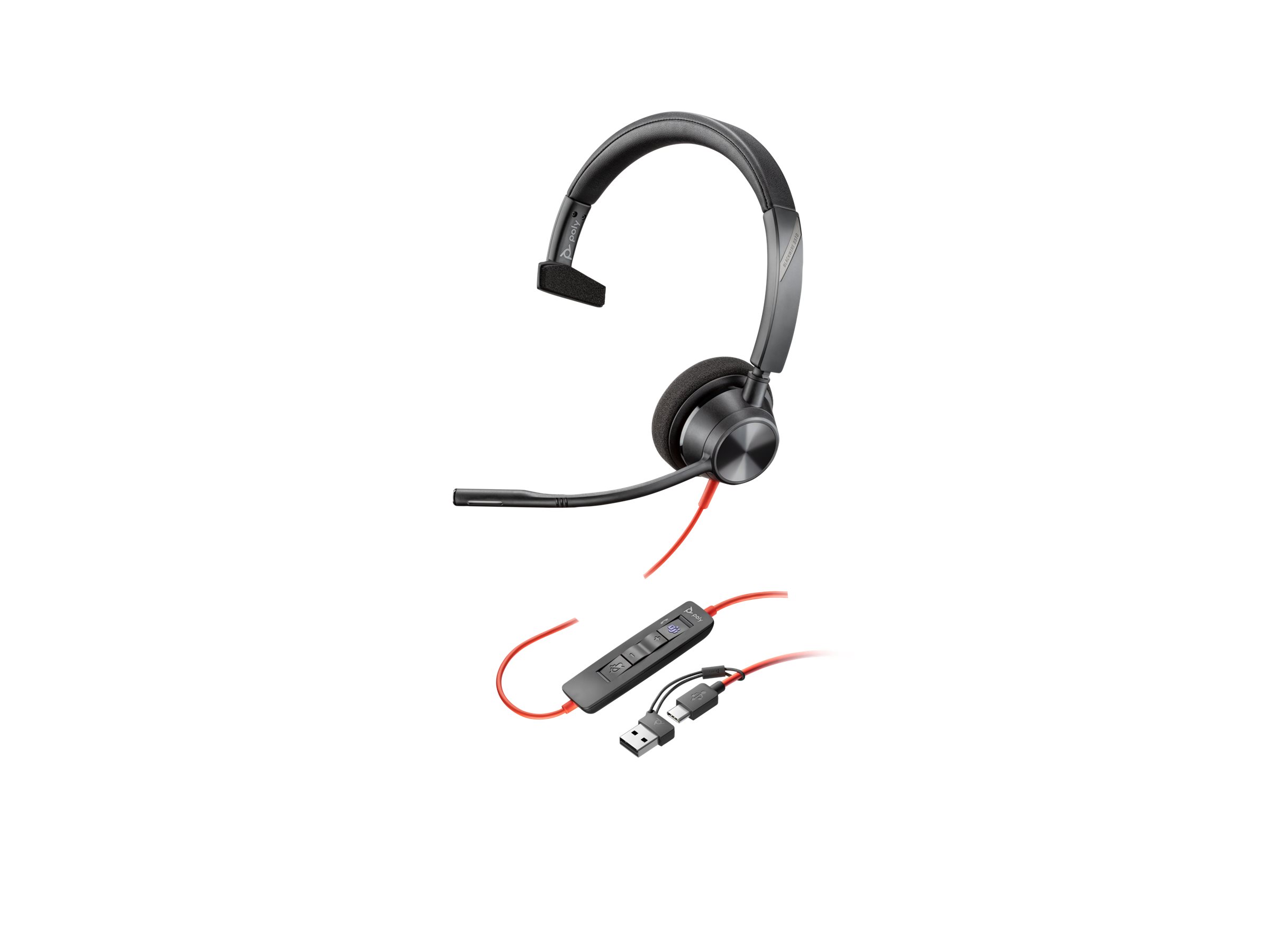 HP Poly Blackwire 3310 Kablet Høretelefoner Sort