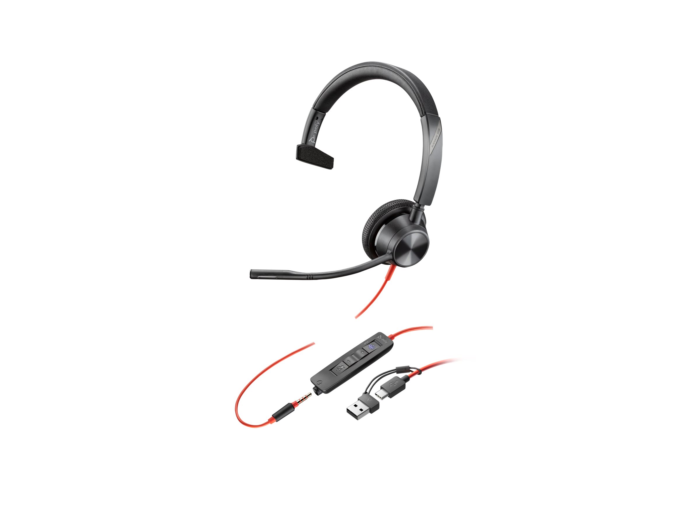 HP Poly Blackwire 3315 Kablet Høretelefoner Sort