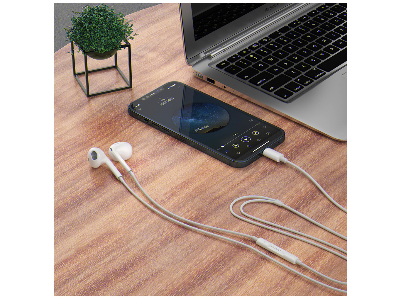 Dudao X14ProL in-ear headphones Lightning 1.2m hvid