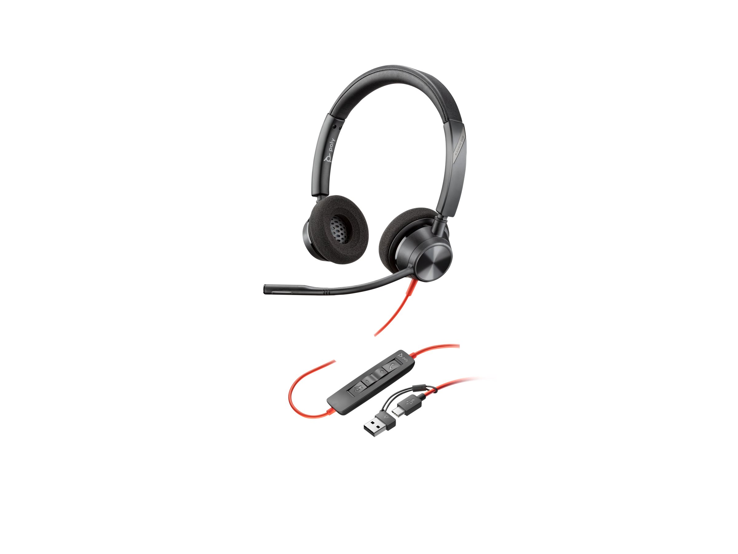 HP Poly Blackwire 3320 Kablet Høretelefoner Sort