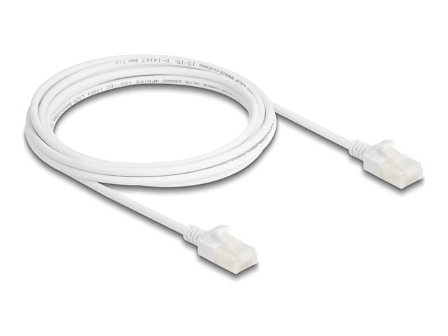 DeLOCK CAT 6a U/UTP, Unshielded 3m Netværkskabel Hvid
