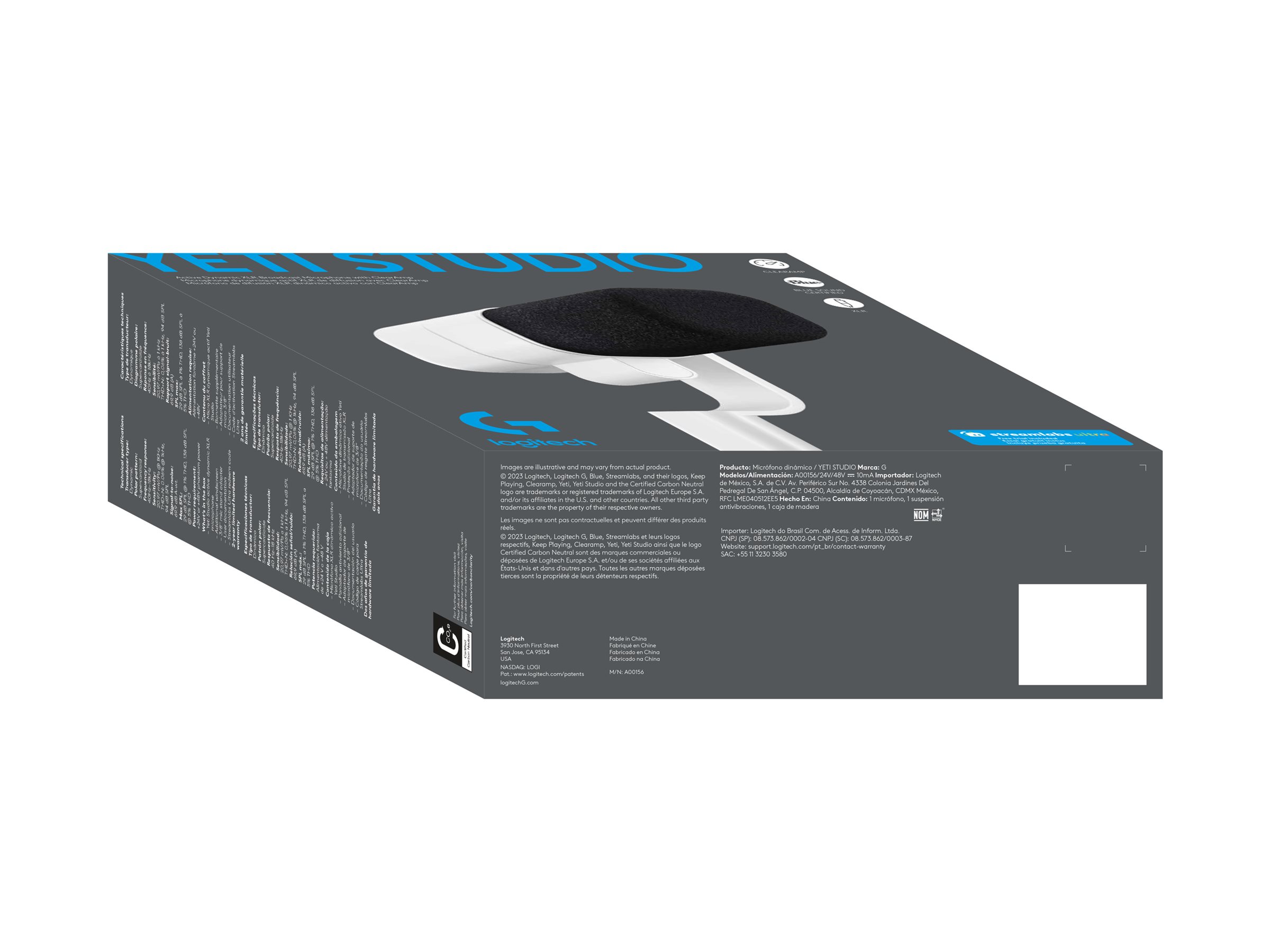 Logitech G Yeti Studio Mikrofon Kablet -34dBV/Pascal Superkardioide Hvid