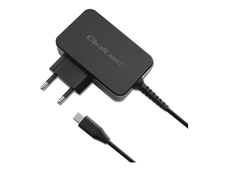 Qoltec GaN POWER PRO Strømadapter - AC / USB-C 65Watt