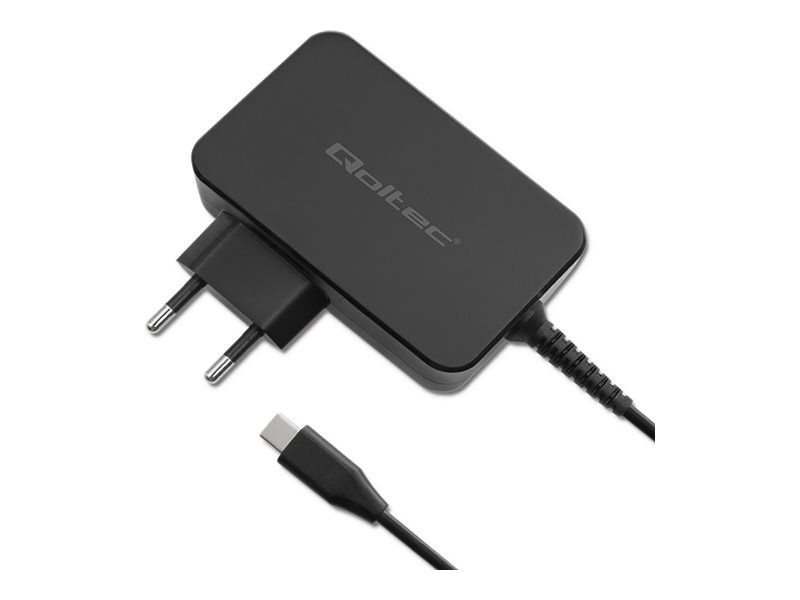 Qoltec GaN POWER PRO Strømadapter - AC / USB-C 90Watt