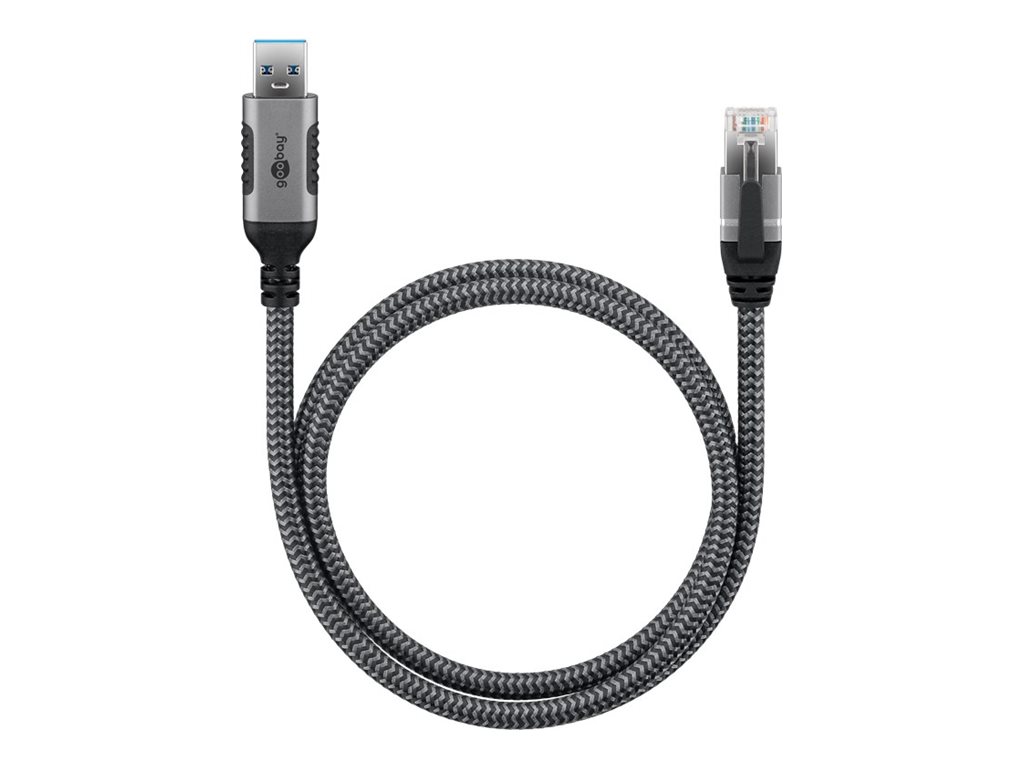 goobay CAT 6 Kabel med folie og kobberfletning (FTP) 10m Netværkskabel Sort Sølv