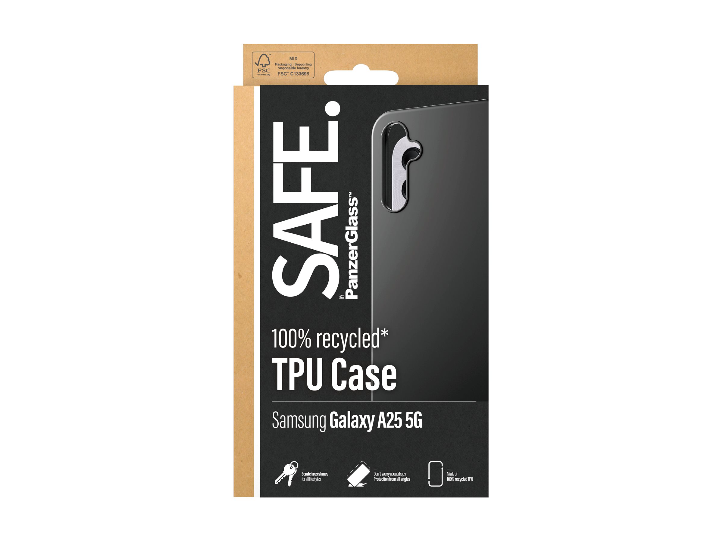 PanzerGlass SAFE. by TPU Case Samsung Galaxy A25 5G | Black Beskyttelsescover Sort Samsung Galaxy A25