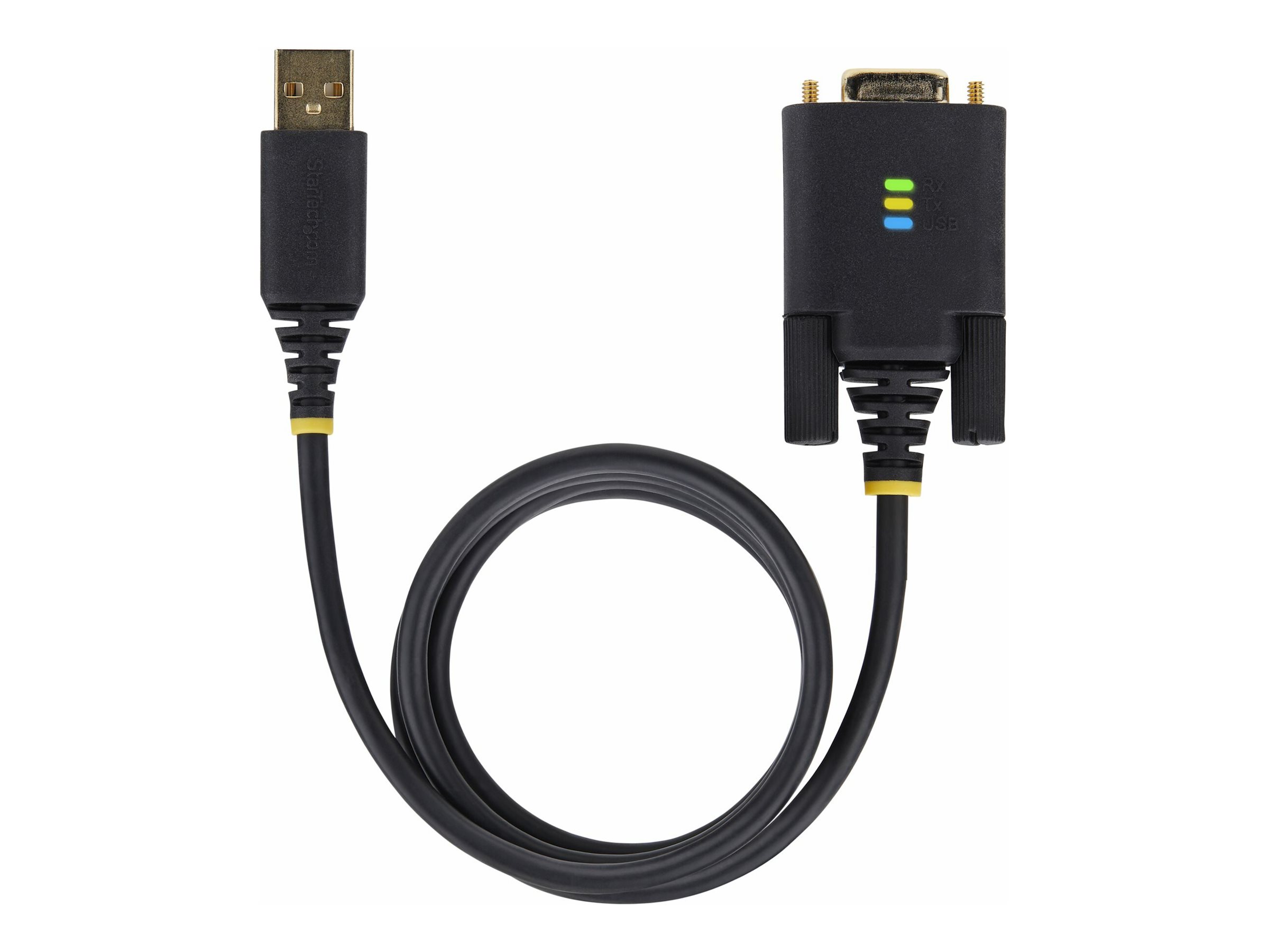 StarTech.com 10ft (3m) USB to Null Modem Serial Adapter Cable, Interchangeable DB9 Screws/Nuts, COM Retention, USB-A to RS232, FTDI, Level-4 ESD Protection, Windows/macOS/ChromeOS/Linux - Rugged TPE Construction (1P10FFCN-USB-SERIAL) USB / serielkabel 3m