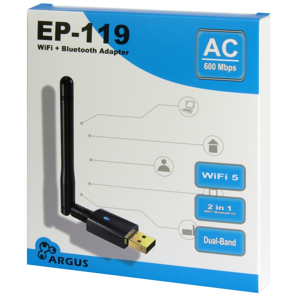 Argus EP-119 Netværksadapter Trådløs USB 2.0 600Mbps Wi-Fi 5