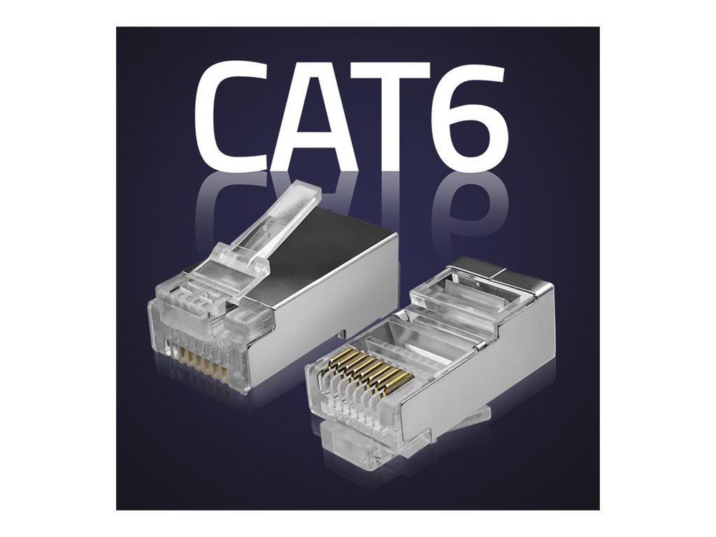Qoltec CAT 6 Kabel med folie og kobberfletning (FTP) Netværk-konnektor Sølv