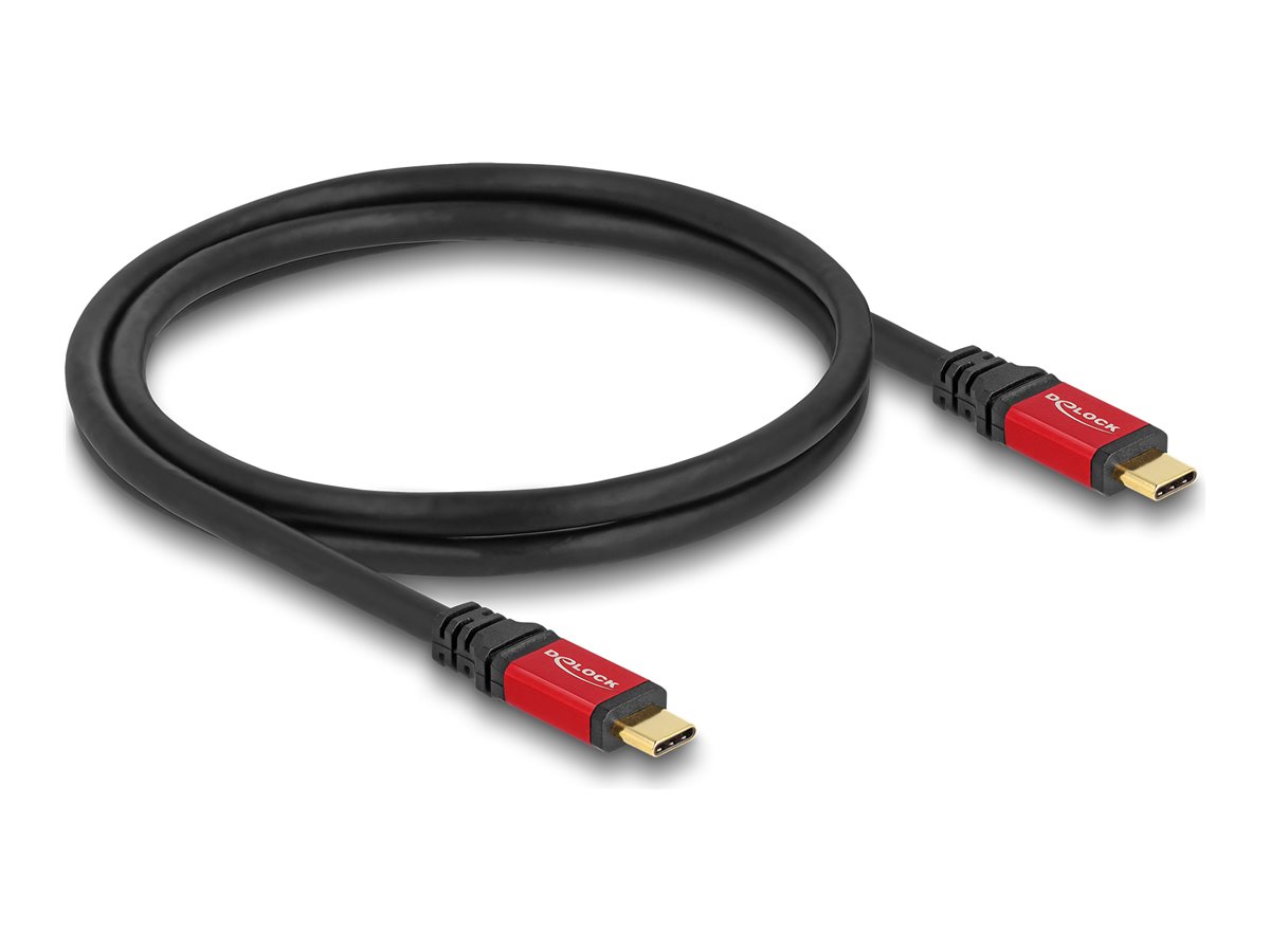 DeLOCK USB 2.0 / USB 3.2 / Thunderbolt 3 / DisplayPort 2.0 (Alt Mode) USB Type-C kabel 80cm Sort Rød