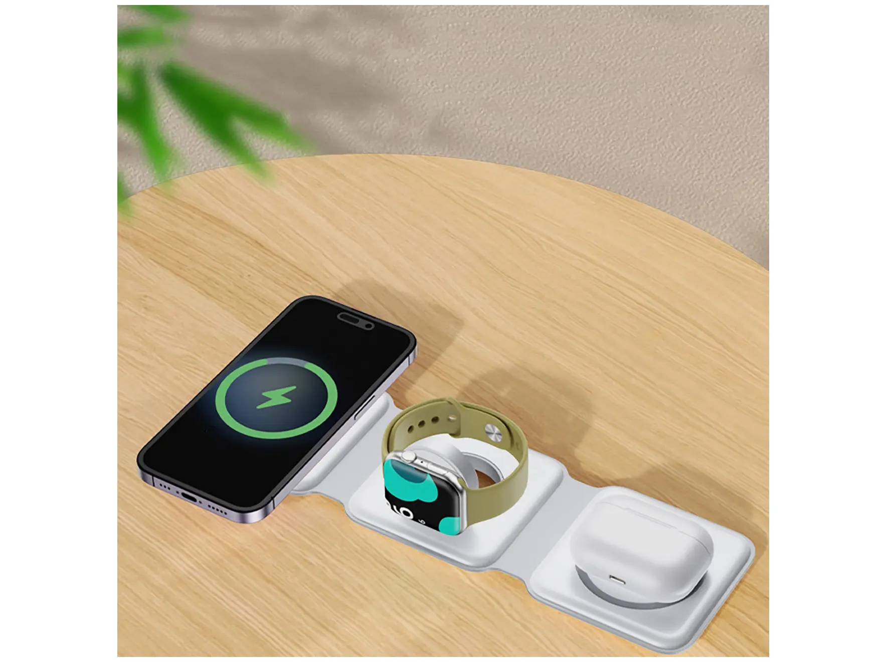 Dudao A11N 3in1 wireless charging stand 15W hvid