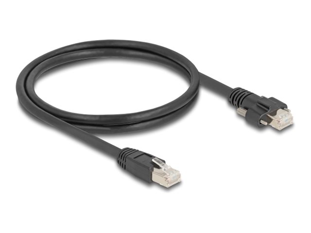 DeLOCK CAT 6a S/FTP 1m Netværkskabel Sort
